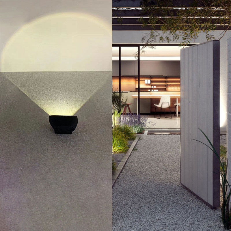 Elliptical Shape Courtyard LED Wall Lighting Metallic Contemporary Sconce Light Fixture