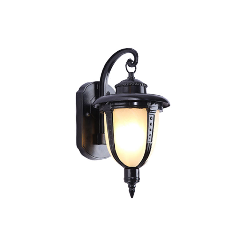 Traditional Bell Wall Mount Light Single Opal Glass Wall Light Fixture for Outdoor