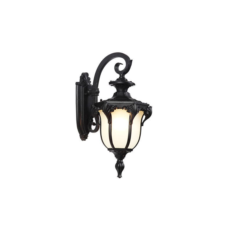 Bell Shade Frost Glass Wall Mount Light Vintage 1-Light Outdoor Wall Lighting Fixture