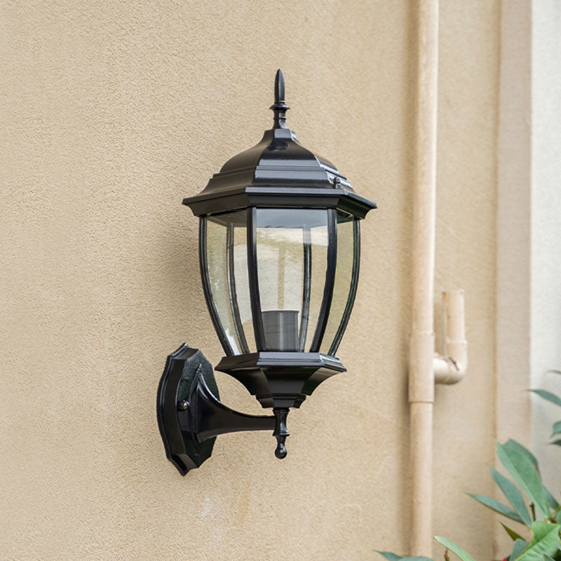 Minimalism Bell Shade Wall Lighting 1 Head Clear Glass Wall Sconce Lamp for Courtyard