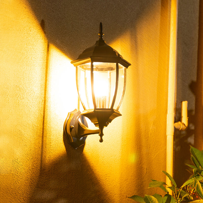 Minimalism Bell Shade Wall Lighting 1 Head Clear Glass Wall Sconce Lamp for Courtyard