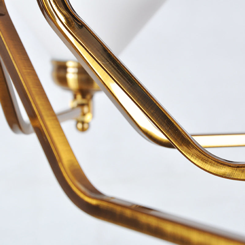 Accensione del lampadario in vetro bianco cono Lampella tradizionale 3/6 Luci soggiorno Accensione a sospensione in oro