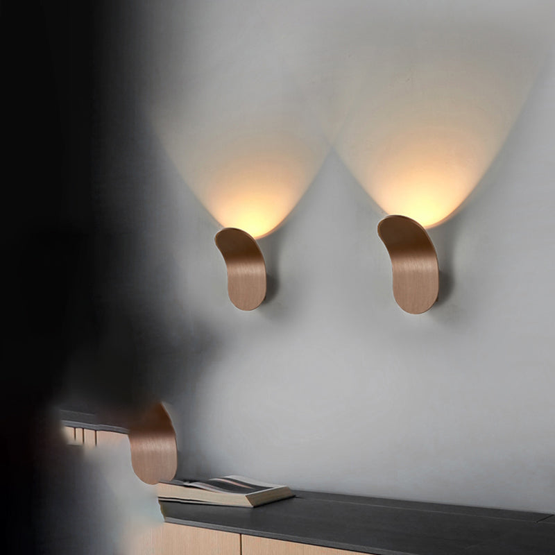 Metalen beugel SCONCE LICHT Modernistisch LED BEDBADE WANDELE MOUS LICHTING in zwart/goud/koffie