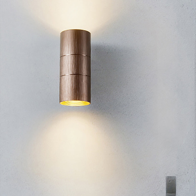 Tubular LED Up and Down Wall Sconce Modern Metal 1 Light Black/Grey/Gold Wall Lamp for Bathroom