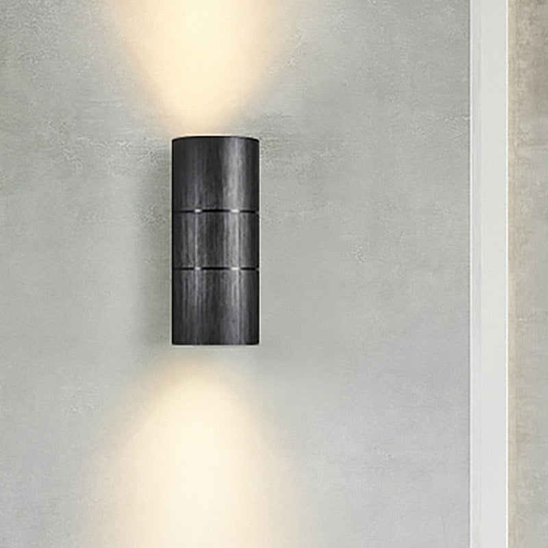 Tubular LED Up and Down Wall Sconce Modern Metal 1 Light Black/Grey/Gold Wall Lamp for Bathroom
