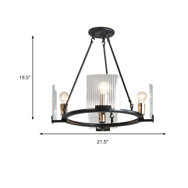 Wagon roue salon plafond lustre métal traditionnel 4/8/10 lumières noir suspension