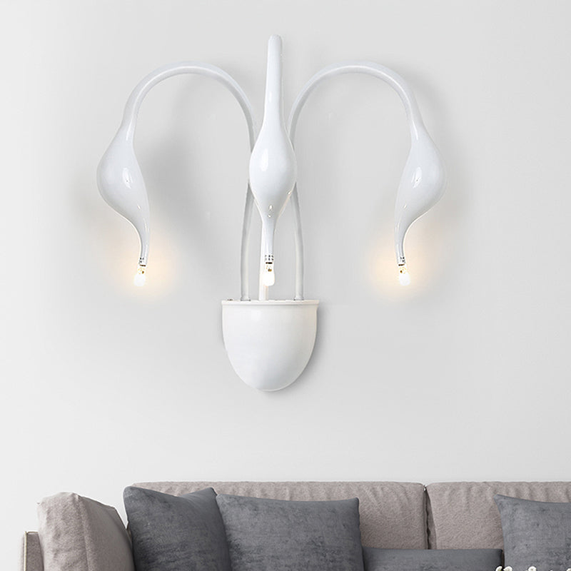 Metal Swan Wall Mount Leichte Nordik 3/5 Lichter Schwarz/weiß/weiße LED -Wandleuchten für Wohnzimmer