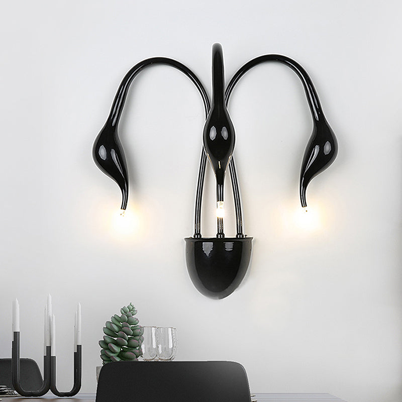 Metal Swan Wall Mount Leichte Nordik 3/5 Lichter Schwarz/weiß/weiße LED -Wandleuchten für Wohnzimmer