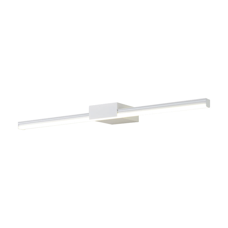 Linear Metal Vanity Lamp Contemporary Led White/Black Vanity Wall Sconce in Natural Light, 16"/23.5"/31.5" Wide