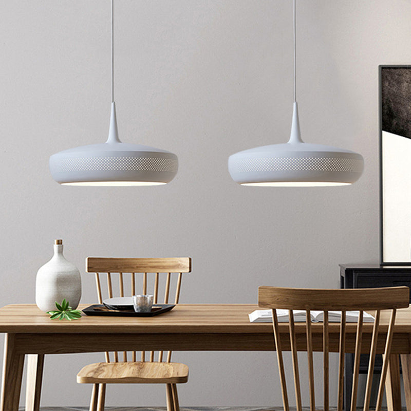 Round Shaped LED Pendant Light Postmodern Style Metallic Dining Room Suspension Light Fixture