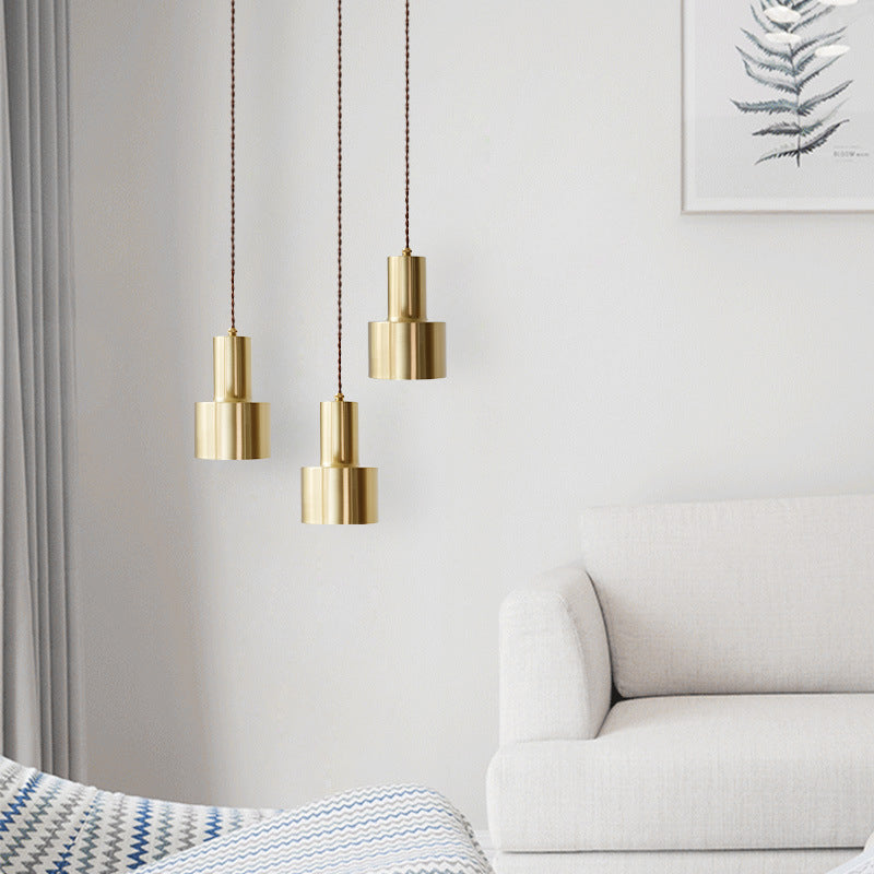 Gouden granaatvormige ophangingverlichting Minimalistisch een enkele metalen hanger plafondlicht voor woonkamer