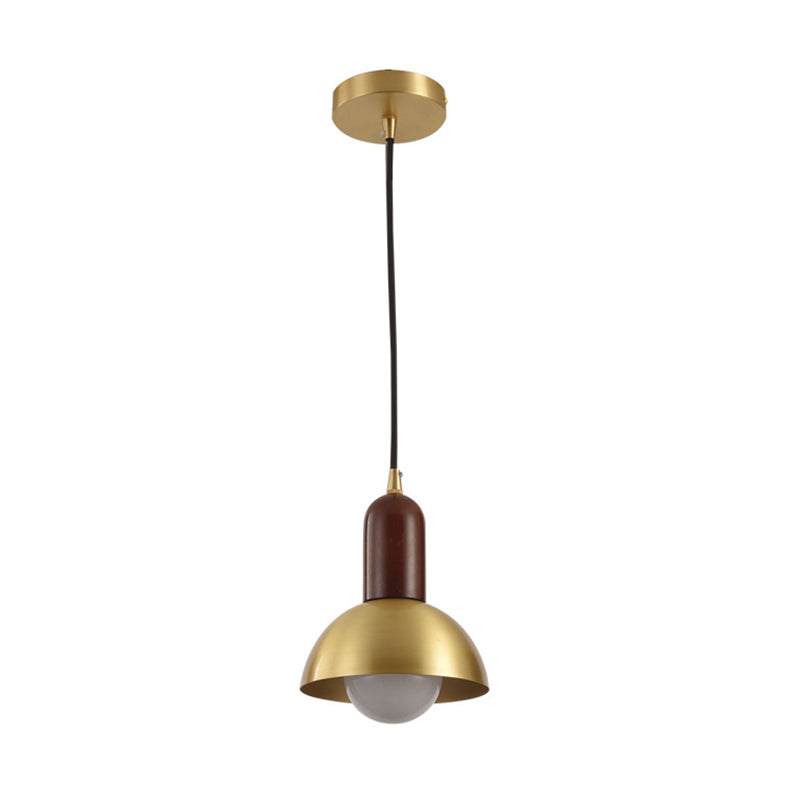 Koepelschaduw woonkamer hanger licht metallic metalen single postmoderne stijl suspensie -verlichtingsarmatuur in messing