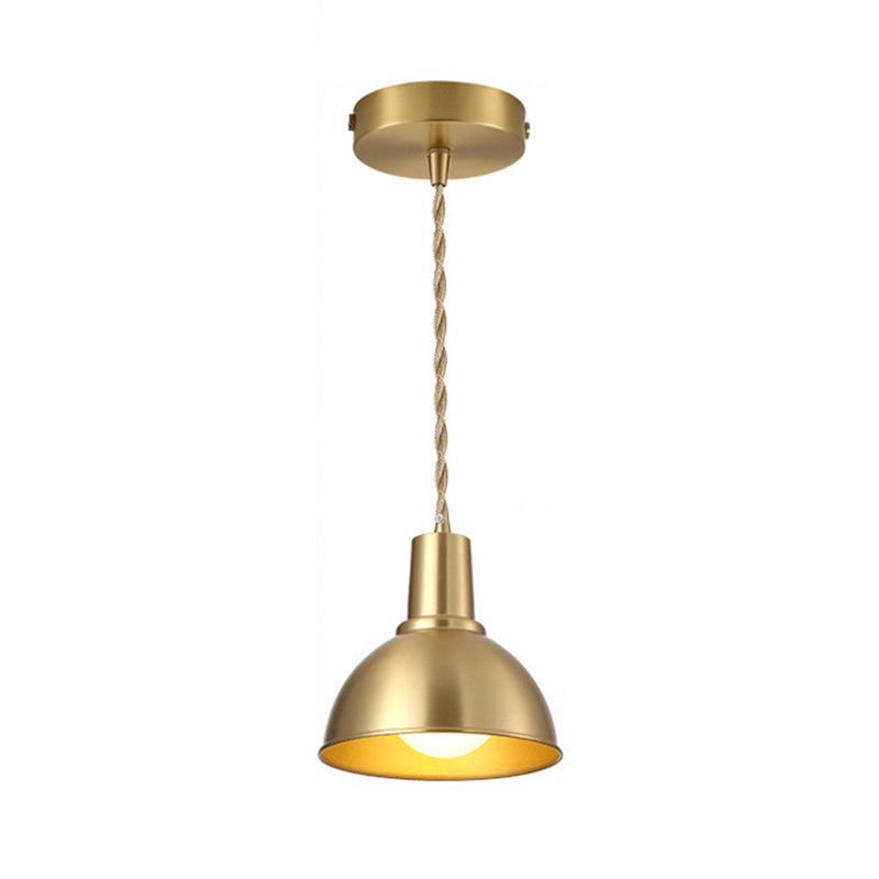 Post-Modern Geometric Shade Ceiling Light Metallic 1-Light Dining Room Pendant Light Fixture in Gold