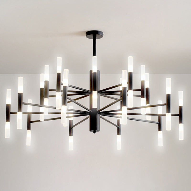 Radialförmige Wohnzimmer Deckenbeleuchtung Metallic postmoderne LED -Kronleuchterleuchte