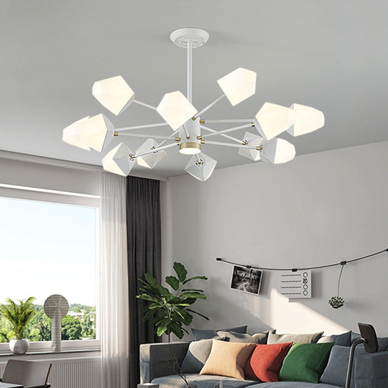 Acrylic Gemstone Shaped Suspension Light Simplicity LED Chandelier Pendant Light for Dining Room