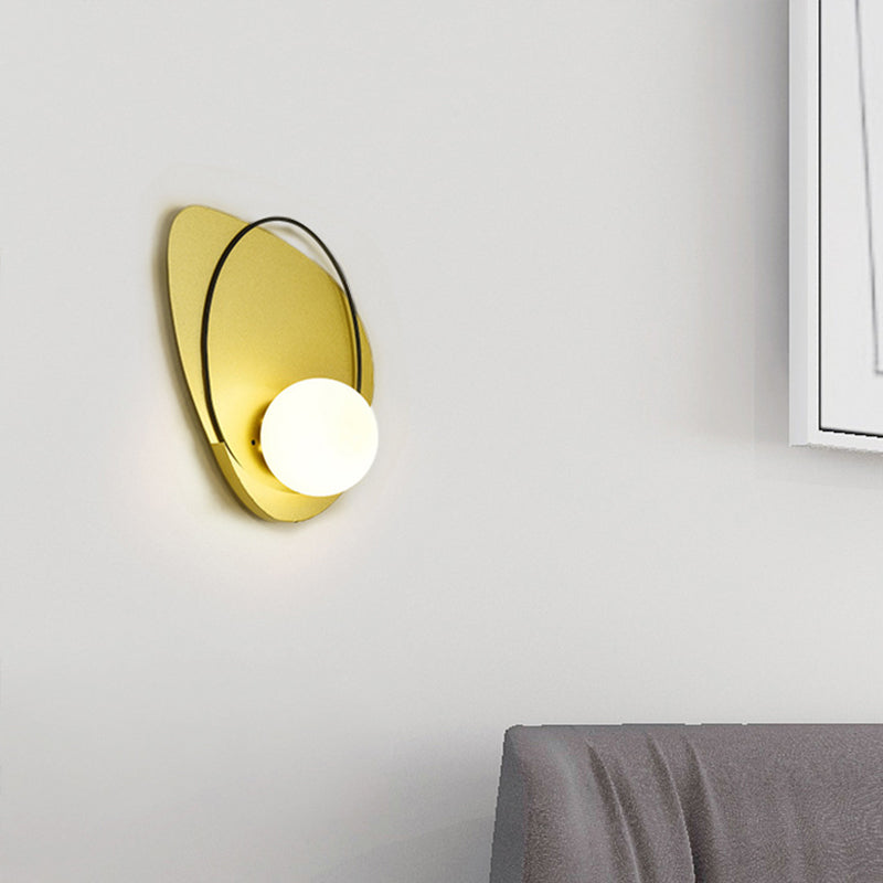 Metallic Petal Shaped Flush Wall Sconce Postmodern Single Living Room Wall Light Fixture