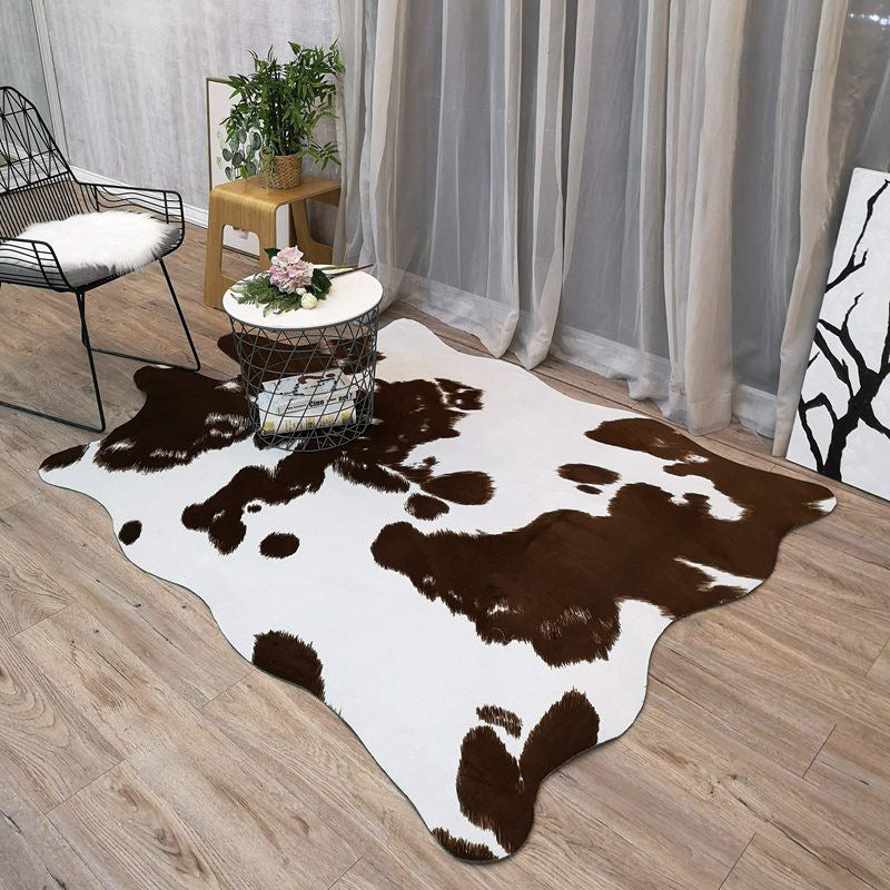 Multi-Colored Room Foot Rug Simplicity Animal Skin Print Rug Polypropylene Stain Resistant Non-Slip Backing Washable Carpet