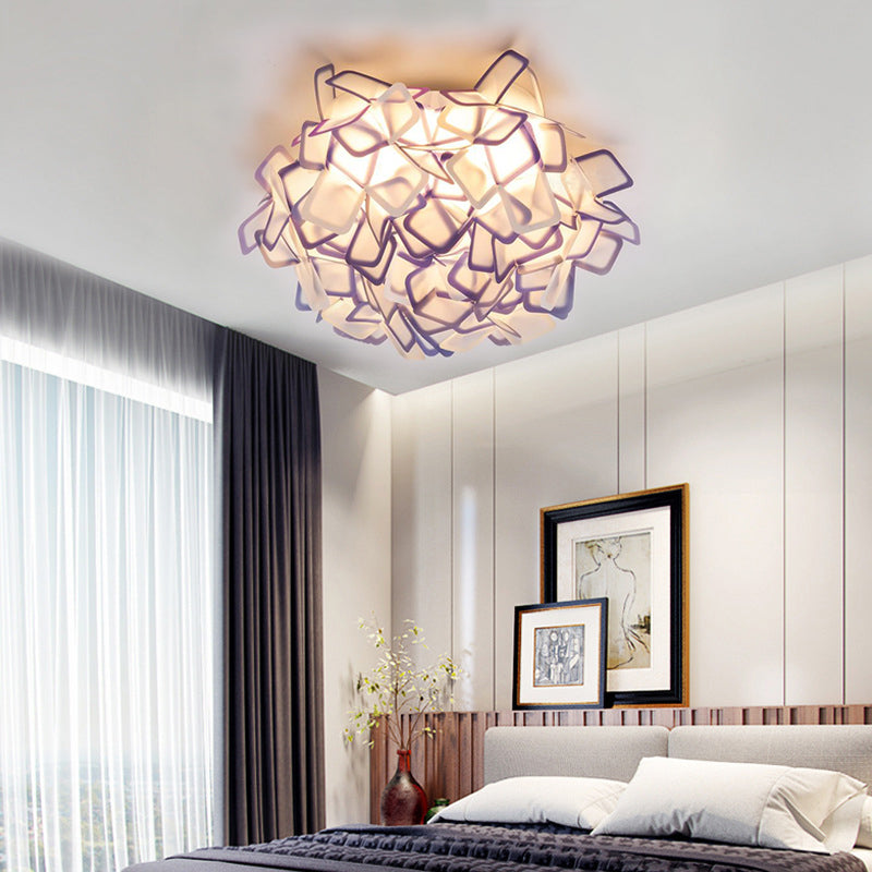 Blossoming Flower Acrylic Flush Mount Contemporary Led White/Black/Blue Flush Ceiling Light Fixture