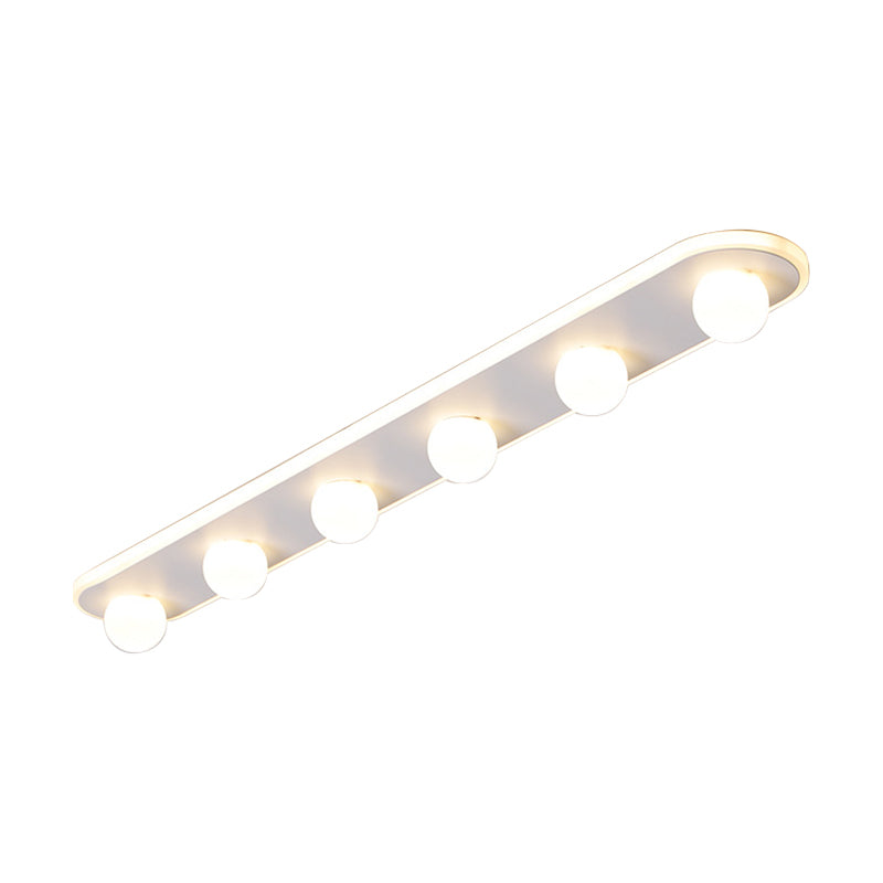 Rechthoekige Acryl Semi Flush Mount Modernist 3/4/6 Licht Wit Led Semi Flush Light Fixture in Wit/Warm Licht