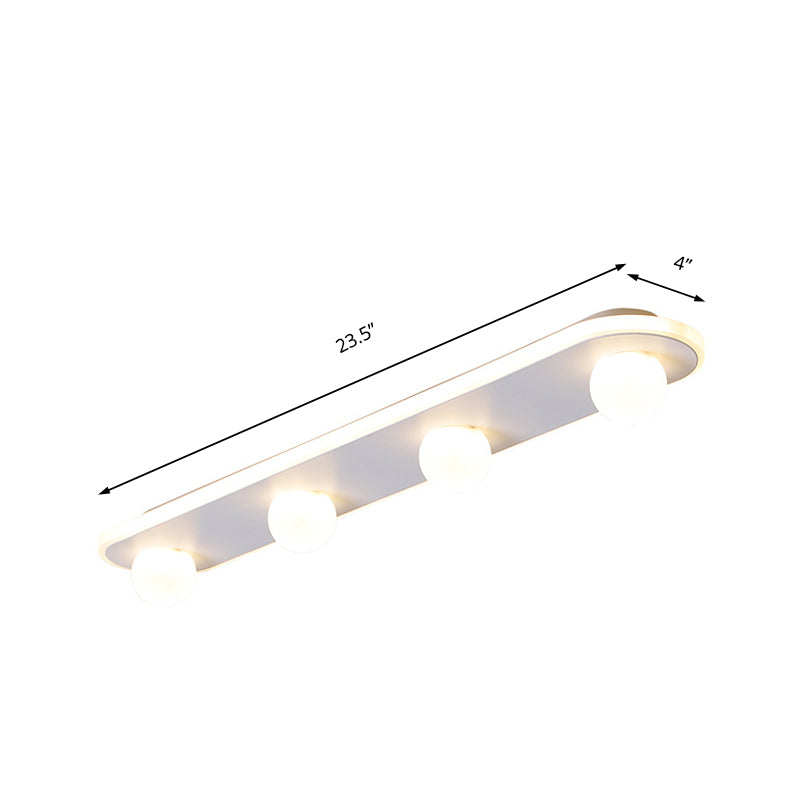 Rechthoekige Acryl Semi Flush Mount Modernist 3/4/6 Licht Wit Led Semi Flush Light Fixture in Wit/Warm Licht
