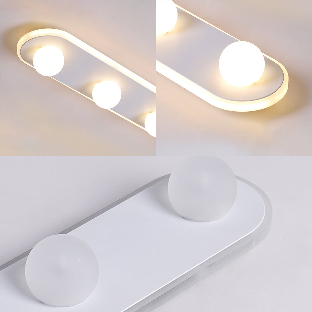 Rechthoekige Acryl Semi Flush Mount Modernist 3/4/6 Licht Wit Led Semi Flush Light Fixture in Wit/Warm Licht