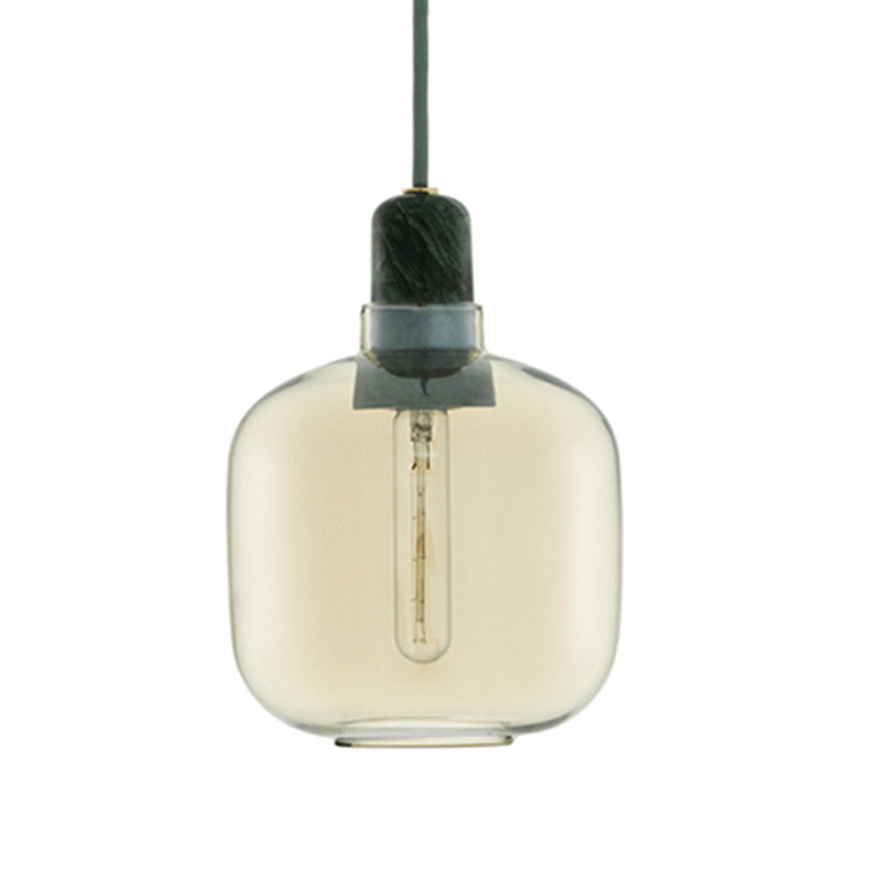 Modernistischer Zylinder Anhänger Bernstein/Rauchglas 1 Leichte Wohnzimmerhänge Deckenlampe, 4,5 "/6,5" breit