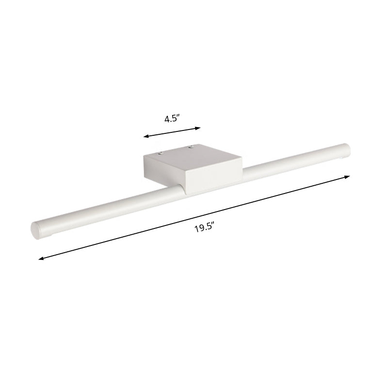 Slim Metal Vanity Sconce LED contemporain 16 "/19.5" /23,5 "largeur mural blanc monté en veilleuse en blanc / lumière chaude