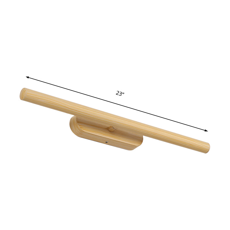 Lampada da parete per vanità in legno del tubo modernista 19 "/23"/27 "LAD LED LAVITY BEIGE MONTRO A MONTRO MONTO IN LUCE IN BIANCA/COLDA/LUCE NATURALE