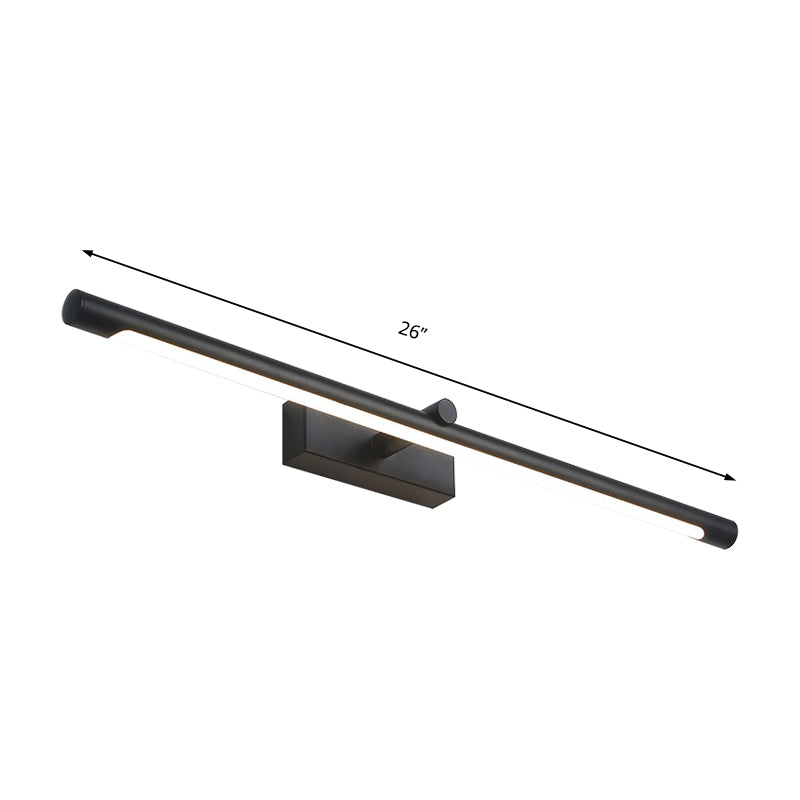 LIGHTINA VANITÀ TUBE MODERE METALE METALE BIANCA/NERA PERCHIALE DELLA VANITÀ DELLA VANITÀ DELLA LUCE BIANCA/CALDA/NATURA, LUMINATA 18 "/22"/26 "