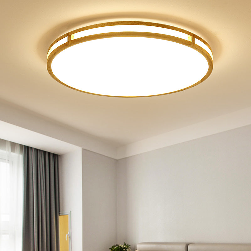14 "/16" /19.5 " Dia Cerchio Flush Montaggio Legno Beige LED Flush Montaggio Lampada con Acrylic Diffuser