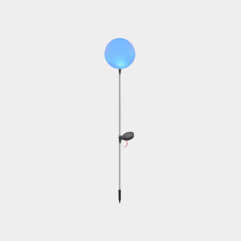 Art Decor Sphere Ground Light Stainless-Steel Courtyard LED Stake Lighting, Warm Light