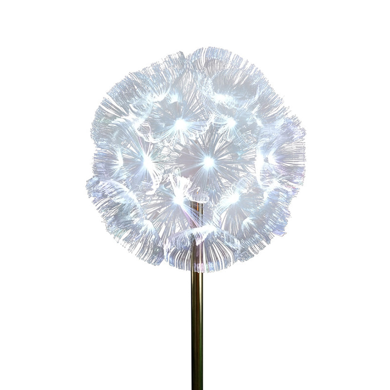 Modern Style Dandelion LED Stake Light Optical Fiber Backyard Lawn Lighting in Clear