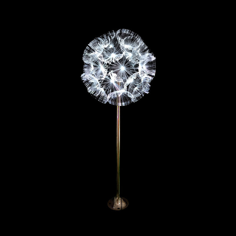 Modern Style Dandelion LED Stake Light Optical Fiber Backyard Lawn Lighting in Clear