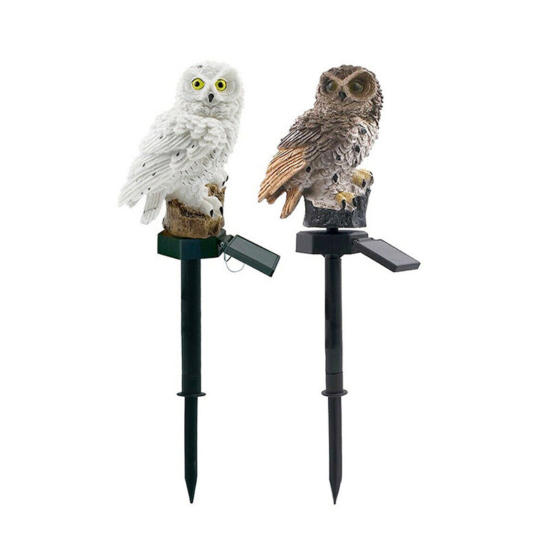 Owl Shaped Courtyard Solar Ground Lighting Resin Contemporary LED Landscape Light