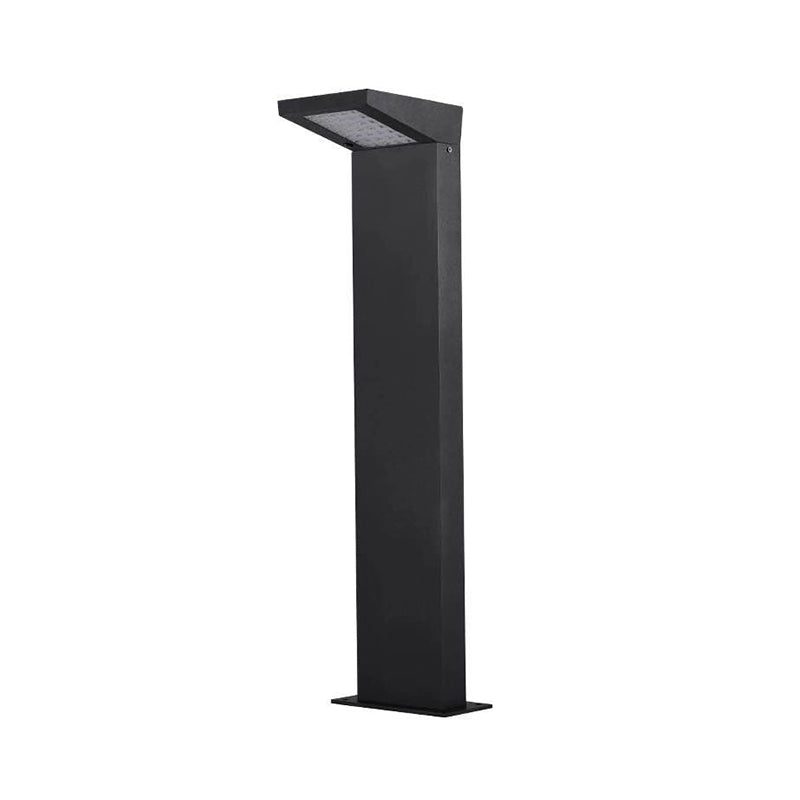 L-Shaped Metallic LED Ground Lighting Artistic Black Solar Stake Light for Pathway