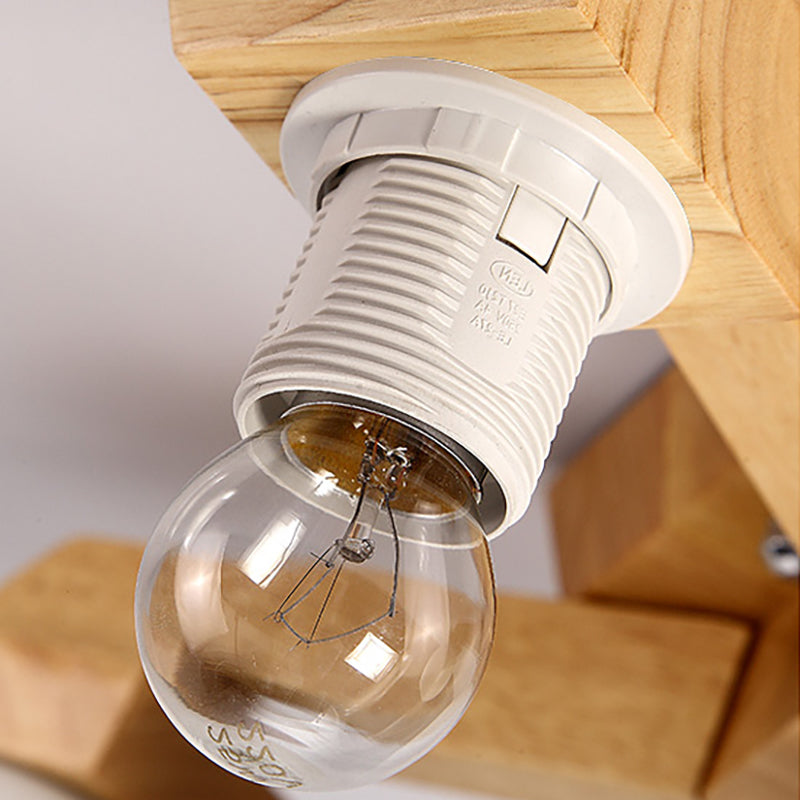 3/5/7 luces ramifican iluminación semi de montura contemporánea vidrio de vidrio semi luz de montaje en beige con accesorio de madera brazo