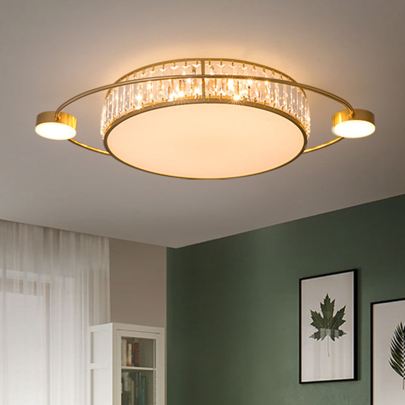 Clear Crystal Round LED Flush Light Artistic Flush Ceiling Light Fixture for Corridor