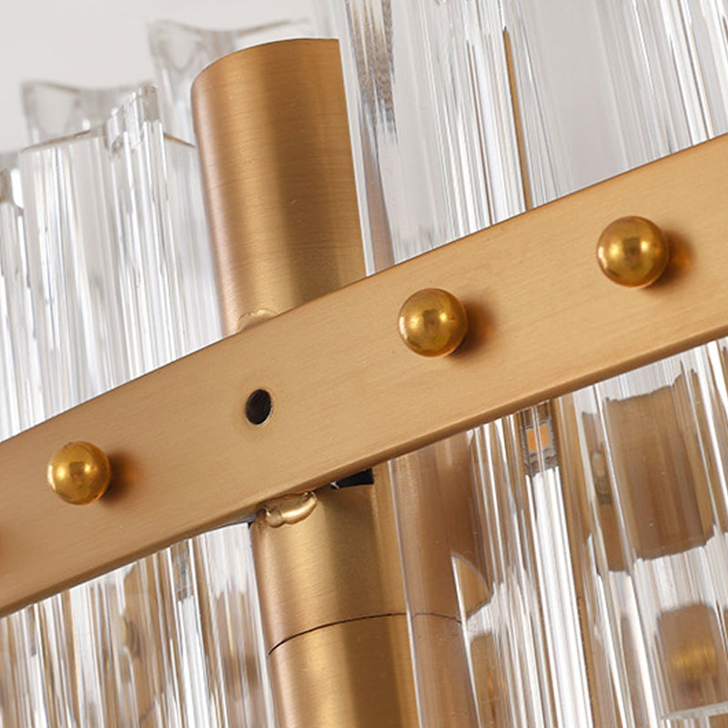 Loop Clear Crystal Chandelier Lighting Minimalist Gold LED Pendant Light for Living Room