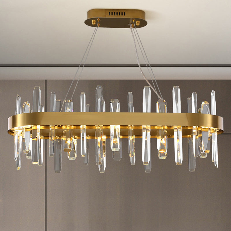 Light Crystal Crystal Light Oro Codern Accumi a soffitto ad anello geometrico