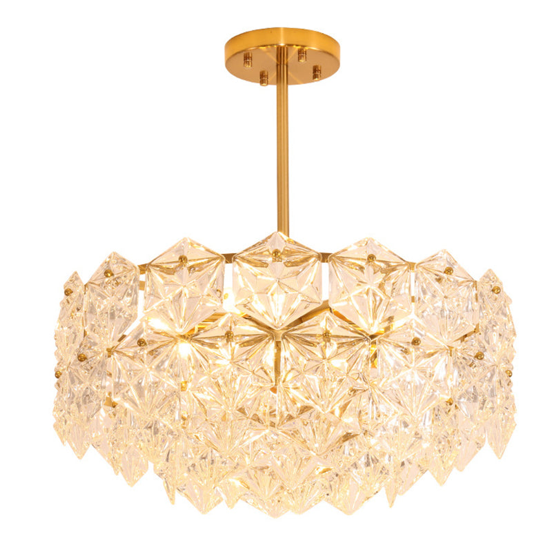 K9 Crystal Snowflake Shaped Chandelier Pendant Light Post-Modern Gold Hanging Light
