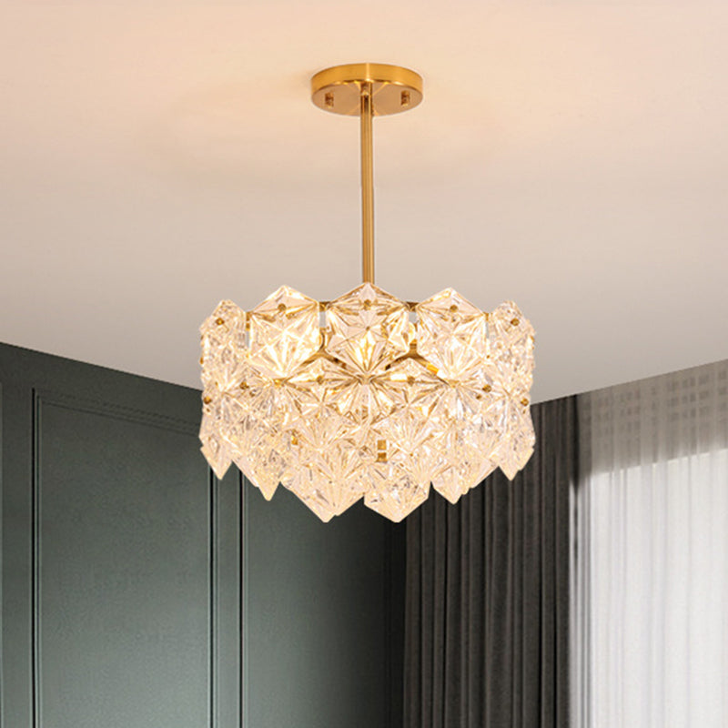 K9 Crystal Snowflake Shaped Chandelier Pendant Light Post-Modern Gold Hanging Light