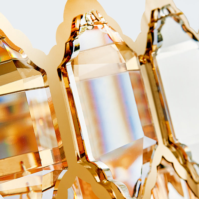 Luz de suspensión redonda redonda Luz prismática de oro prismático Luz de oro para sala de estar para sala de estar