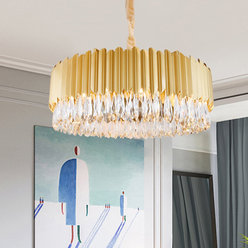 Luz de la sala de estar en forma de oval Cristal de cristal Simplicidad de goteo Luz colgante de la luz