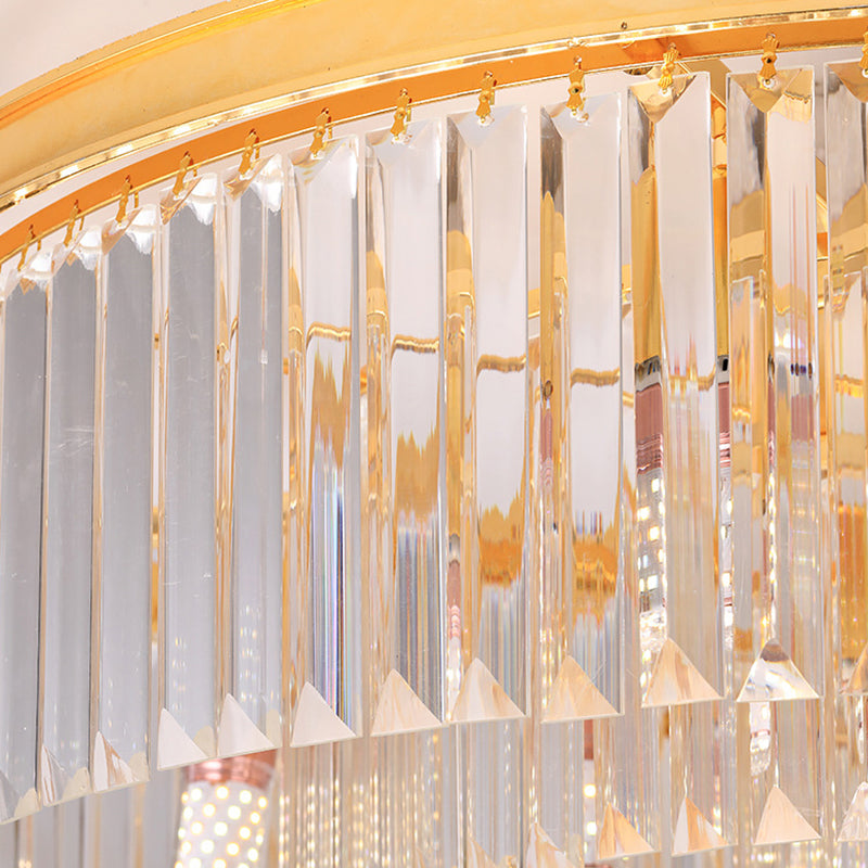 Illuminazione a soffitto a forma di tamburo postmoderno k9 striscia cristallo soggiorno lampada lampadario