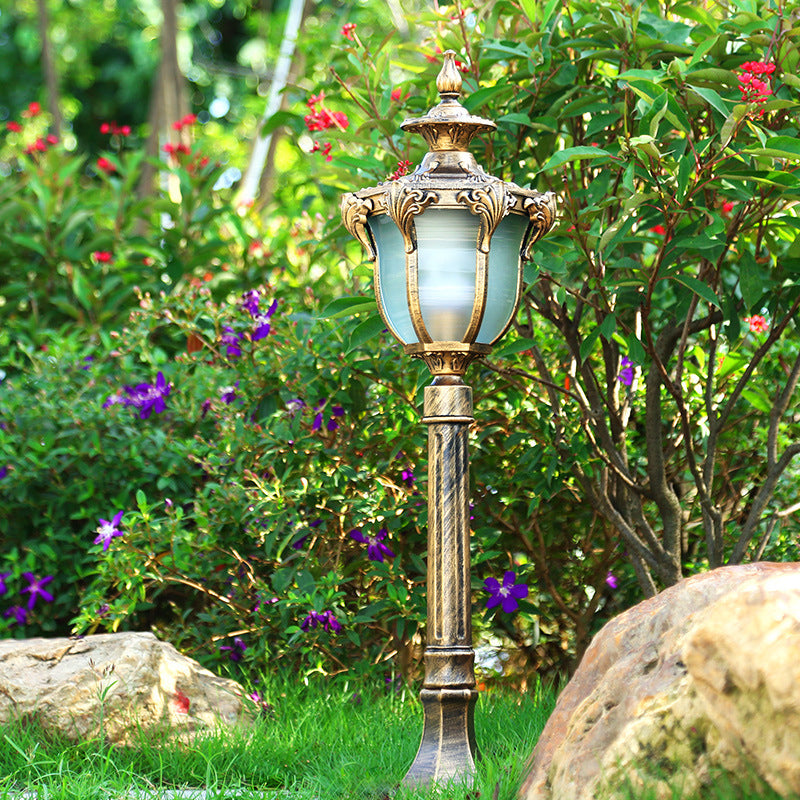 Prismatic Glass Bell Shade Path Lighting Traditional 1-Light Pathway Landscape Light