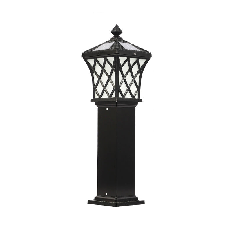 Traditional Flared Shade Solar Ground Light Metallic LED Path Lighting for Courtyard
