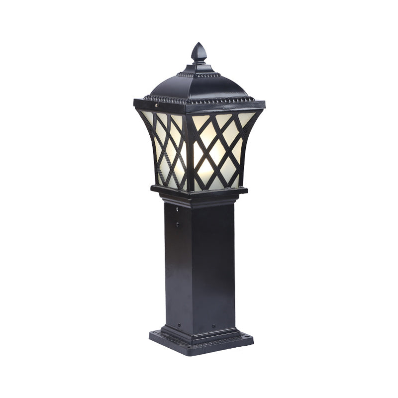 Vintage Flared Square Ground Lighting Single Frosted Acrylic Path Lighting with Grill