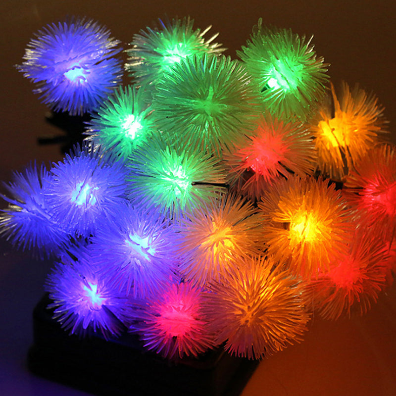 Chuzzle Ball LED Fairy Lighting Plastic Decorative Solar String Light for Courtyard