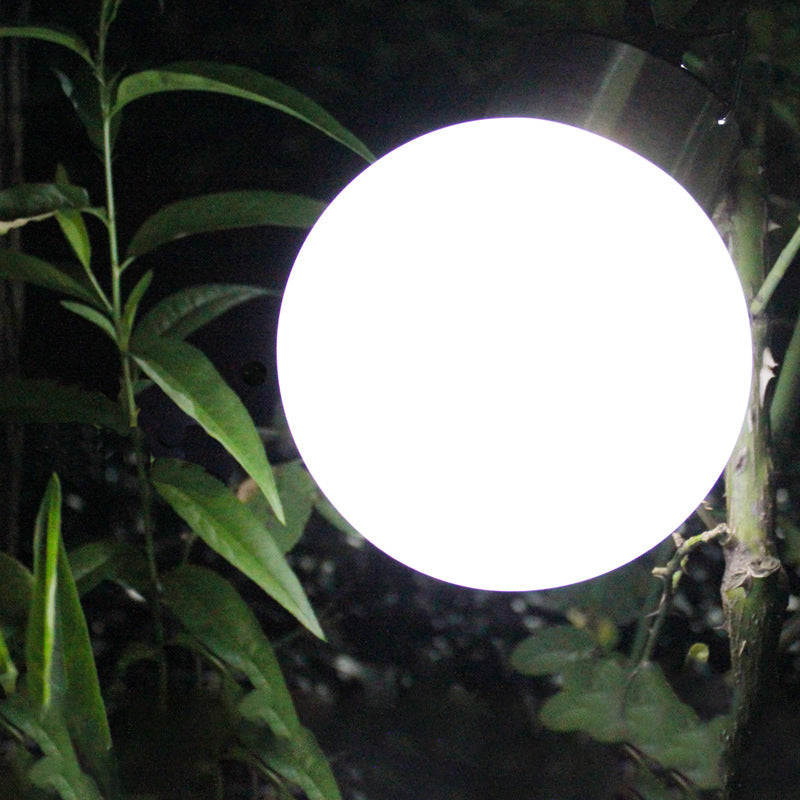 Plastic Sphere LED Suspension Light Minimalism White Solar Pendant Light Fixture for Garden