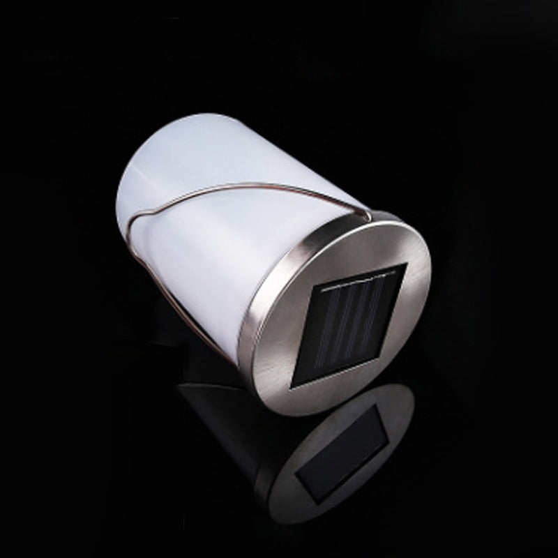 Plastic Cylindrical Shade Solar Suspension Lighting Artistic White LED Pendant Light